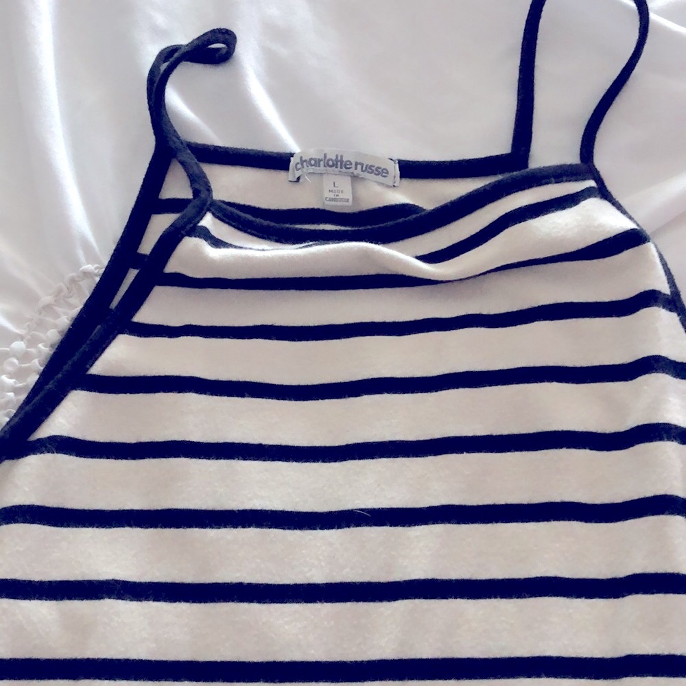 HIGH NECK BODYCON STRIPE MIDI DRESS - Picture 3 of 3